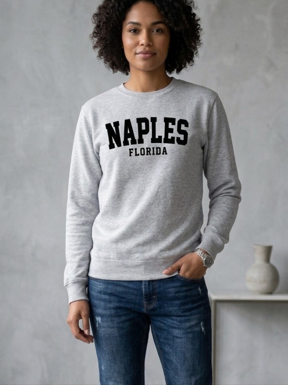 Gray Naples Florida Men's Sweater Size Small